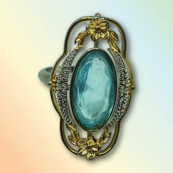 Sterling silver topaz antique style ring - Picture 2 of 5